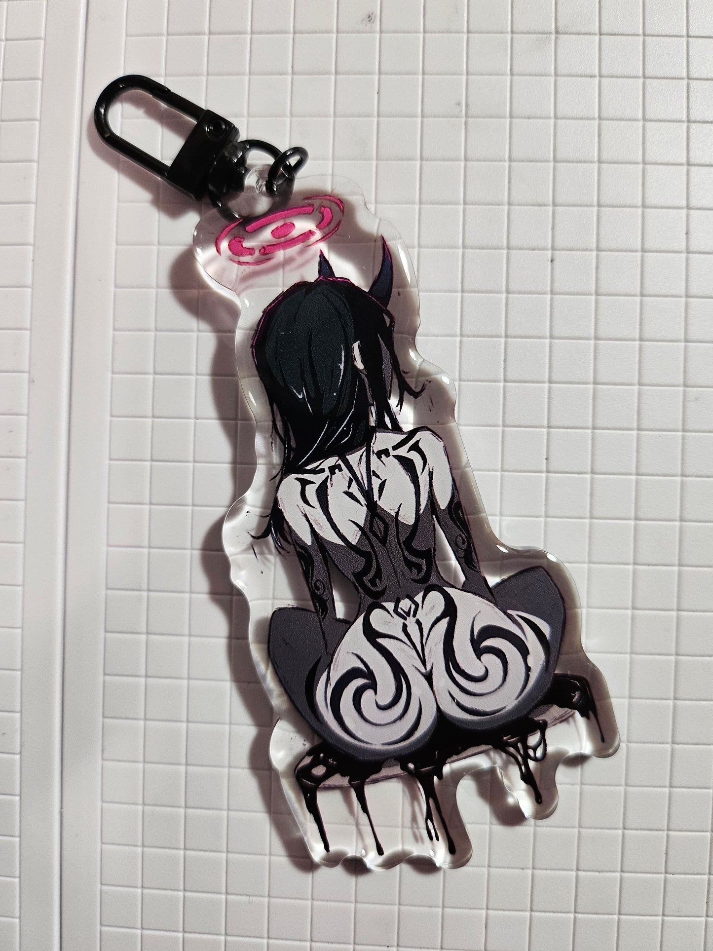 Ink Demon Succubus Thicc Tattooed Spooky Horror Waifu Double Sided Acrylic Keychains (Limited Supply)