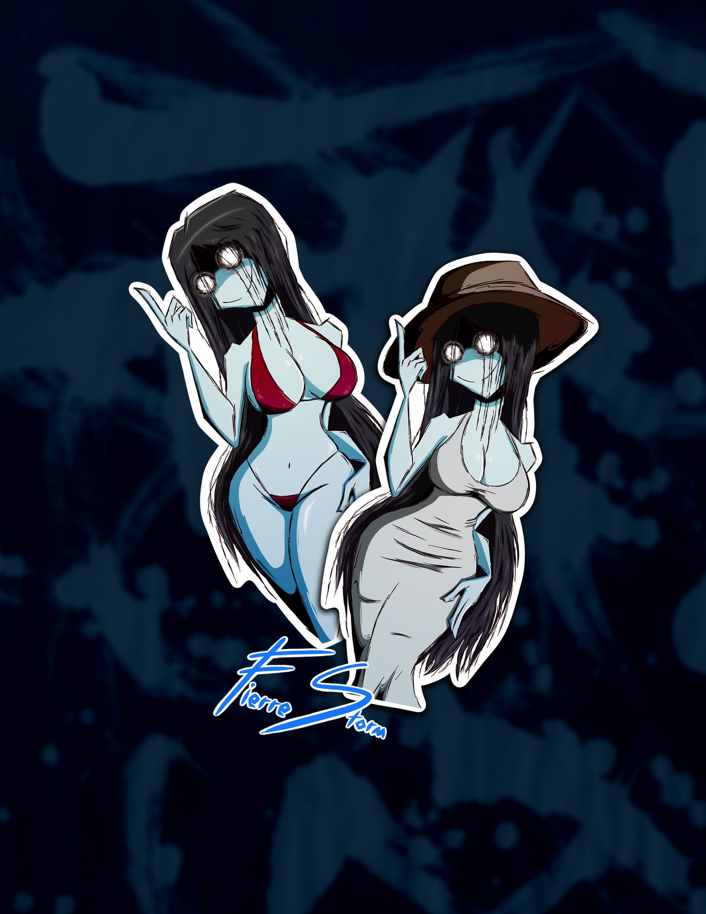 Urban Legend Hachisakusama Spooky Spicy Ghost Anime Oppai Horror High Quality Glossy Vinyl Sticker Paper 2.1" x 5"