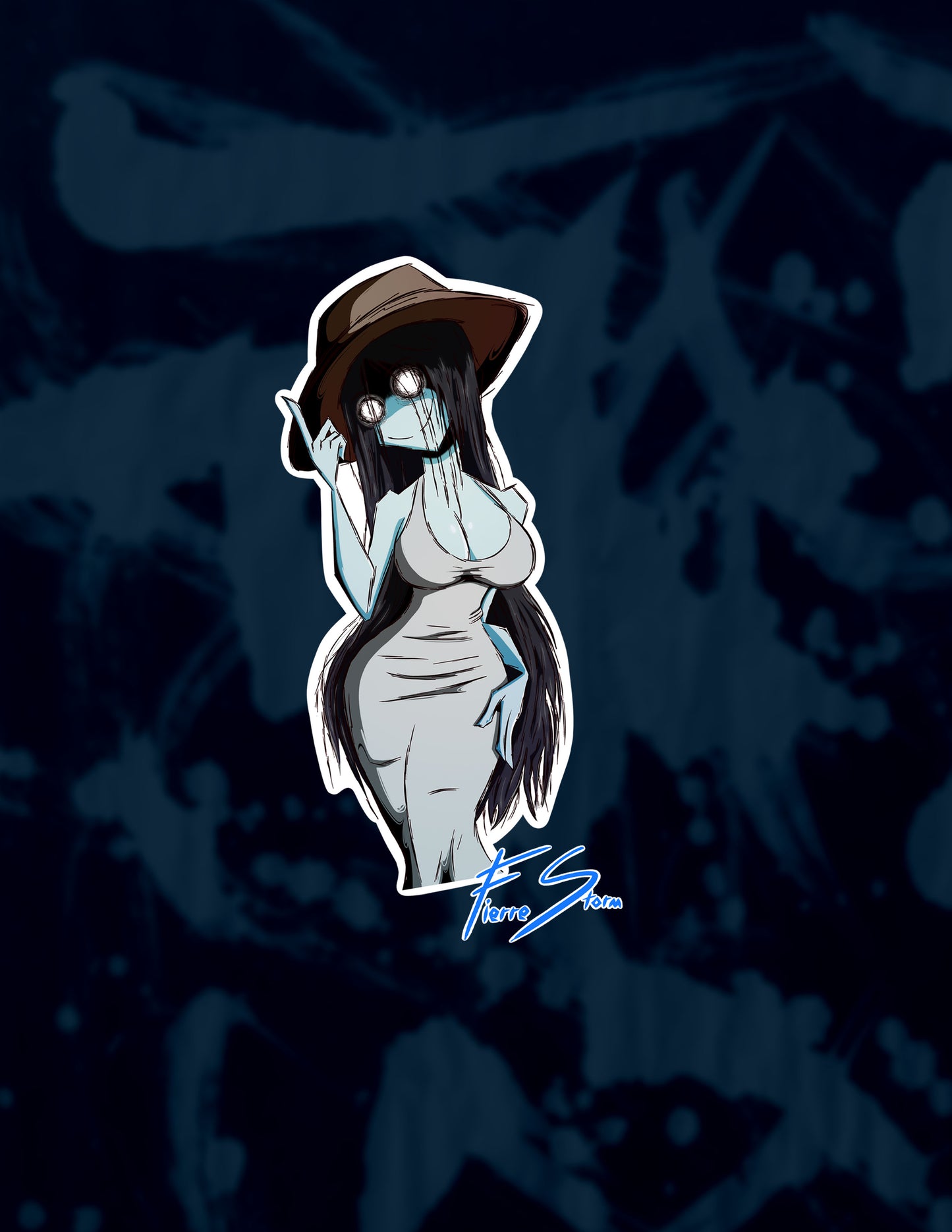 Urban Legend Hachisakusama Spooky Spicy Ghost Anime Oppai Horror High Quality Glossy Vinyl Sticker Paper 2.1" x 5"