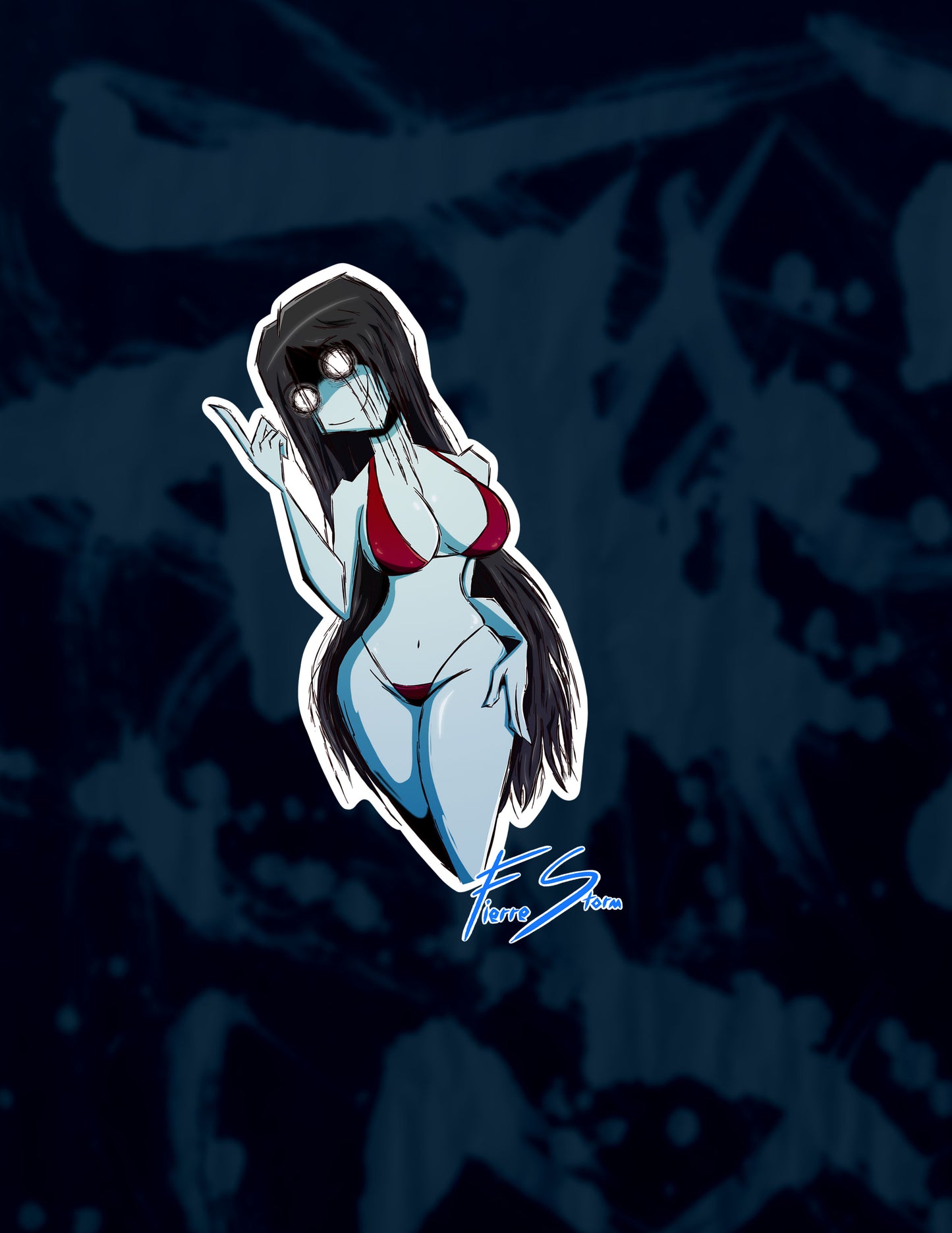 Urban Legend Hachisakusama Spooky Spicy Ghost Anime Oppai Horror High Quality Glossy Vinyl Sticker Paper 2.1" x 5"