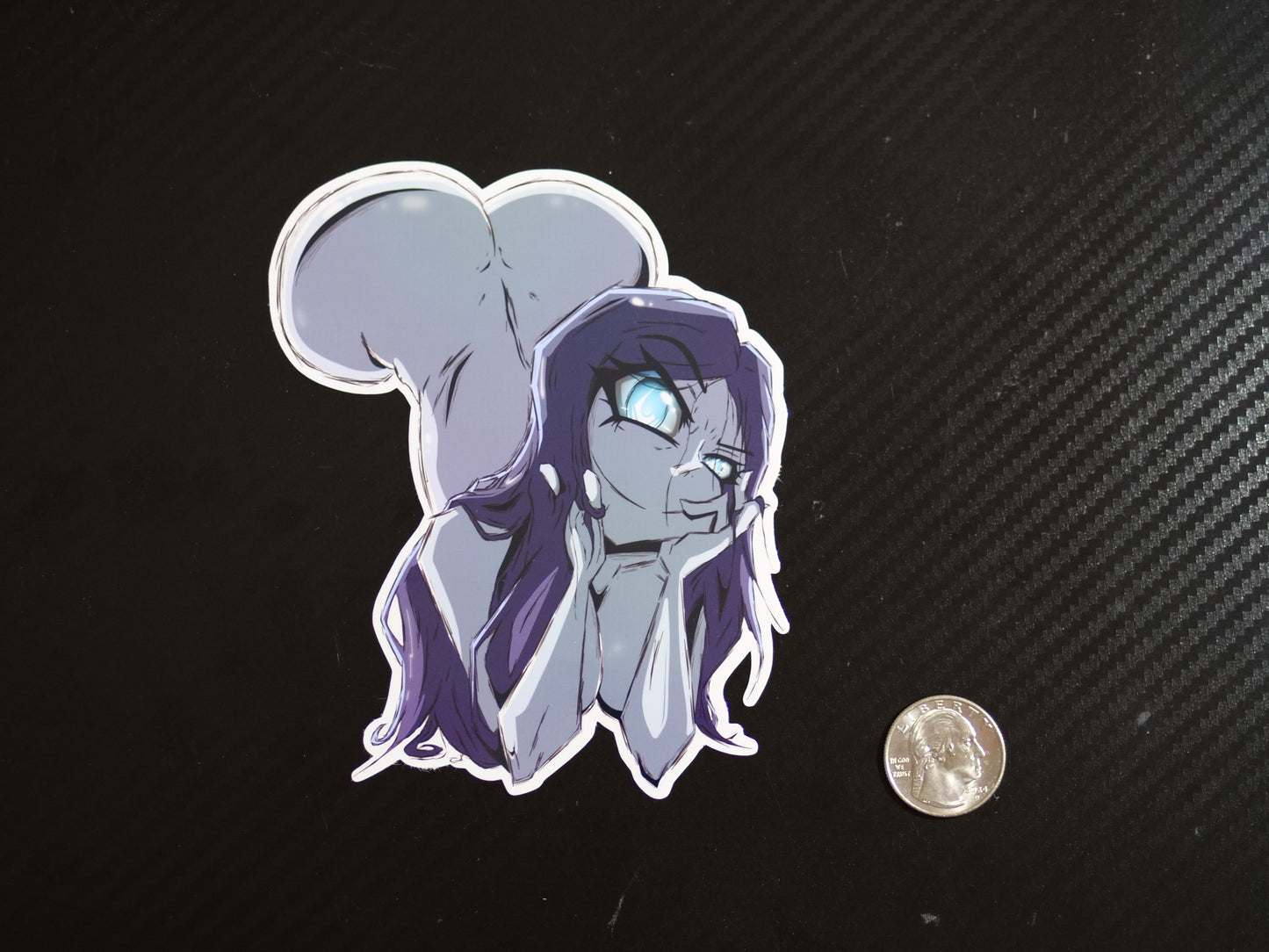 Thicc TV Ghost Waifu Spooky Scary Ghoul Vinyl Glossy Stickers
