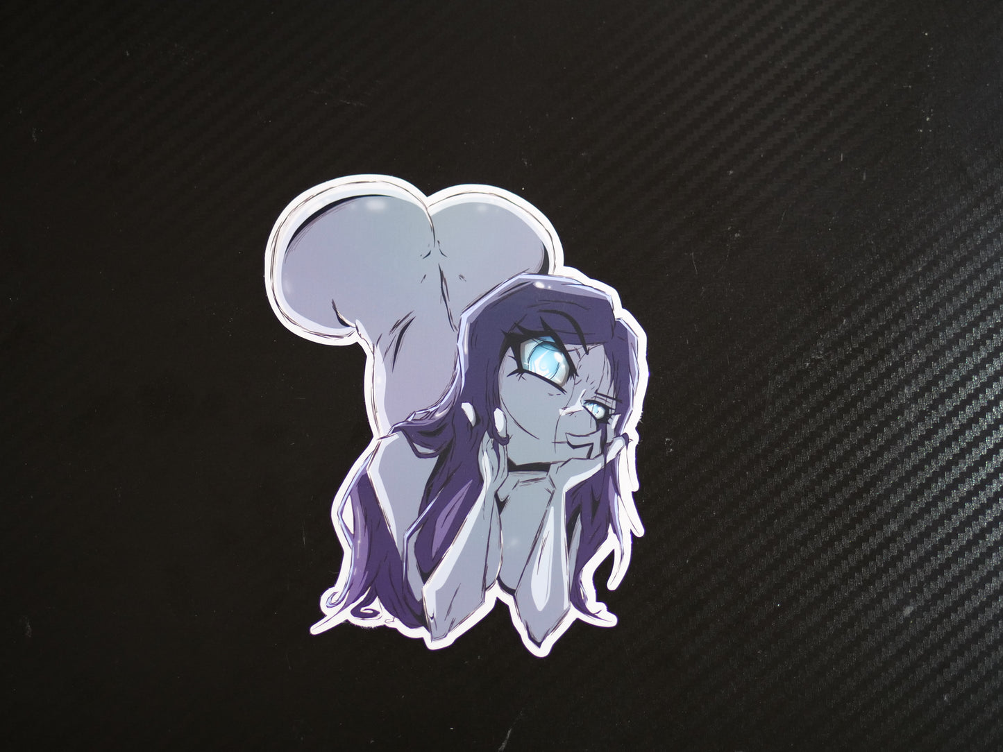 Thicc TV Ghost Waifu Spooky Scary Ghoul Vinyl Glossy Stickers