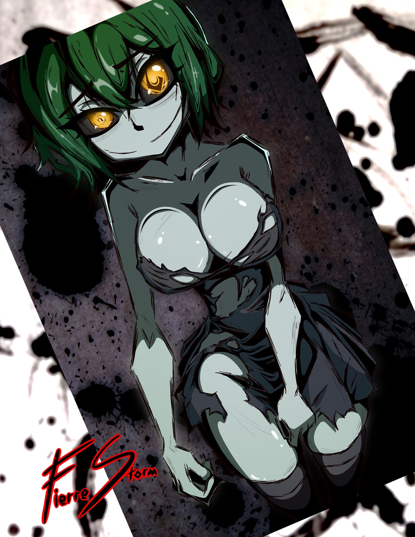 Halloween Waifu Slime Core Cursed Ghost Oppai High Quality Glossy Print 11" x 17"