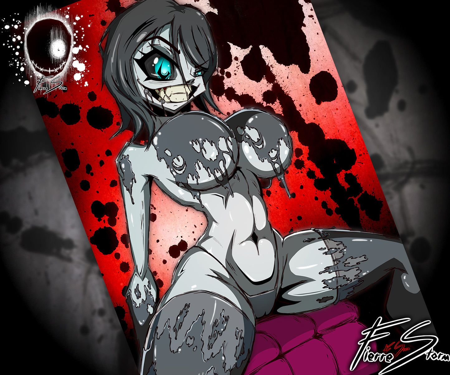 Thicc Waifu Vampire Spooky Season Is Here Spicy Slimy High Quality Glossy Print 11" x 17"