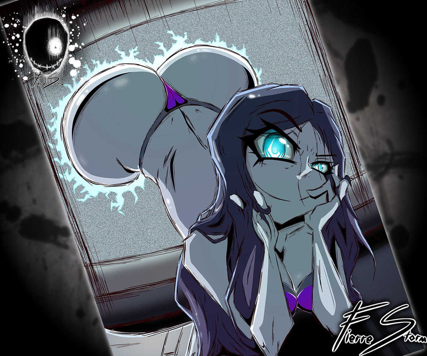 Thicc TV Ghost Waifu Spooky Scary Ghoul High Quality Glossy Print 11" x 17"