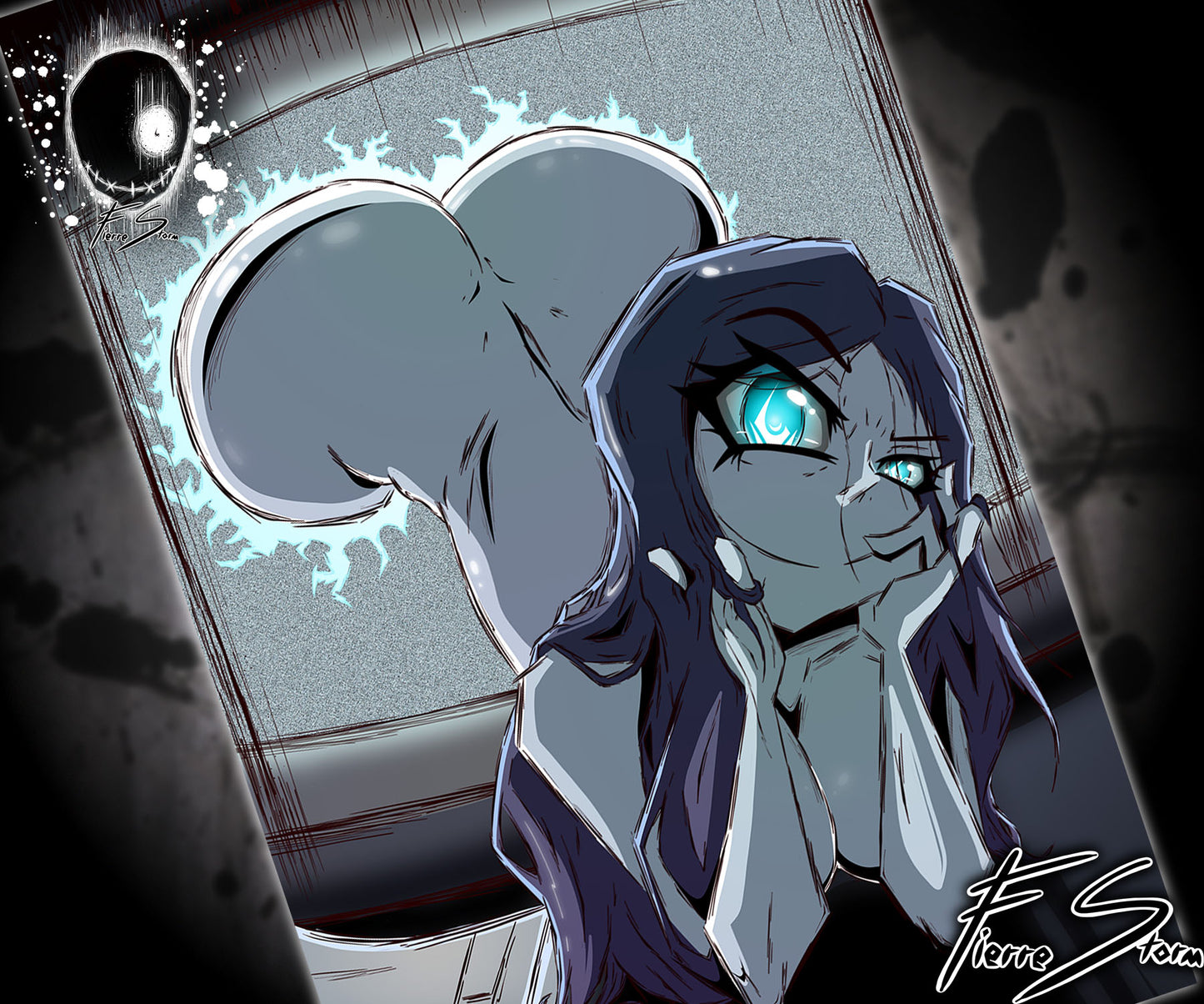 Thicc TV Ghost Waifu Spooky Scary Ghoul High Quality Glossy Print 11" x 17"