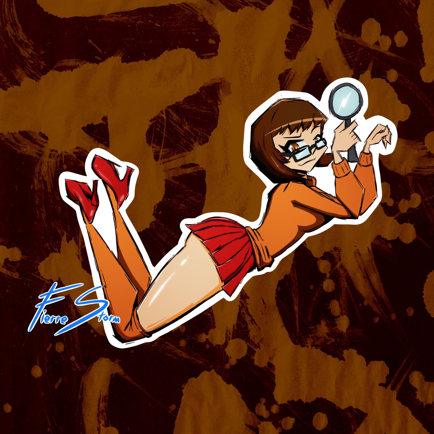 Thicc Waifu Detective Velma We Got A Mystery High Quality Glossy Stickers 4" x 3.3"