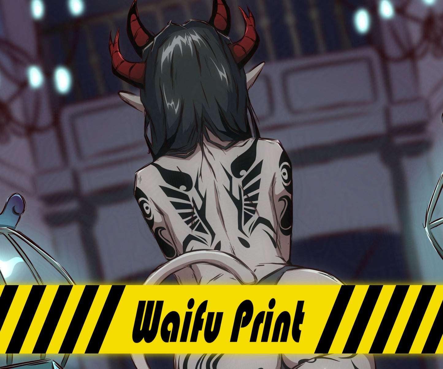 You Coming Along? Horror Waifu Tattooed Thicc Demon Succubus High Quality 11" x 17" Glossy Photo Paper Print