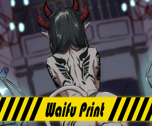 You Coming Along? Horror Waifu Tattooed Thicc Demon Succubus High Quality 11" x 17" Glossy Photo Paper Print