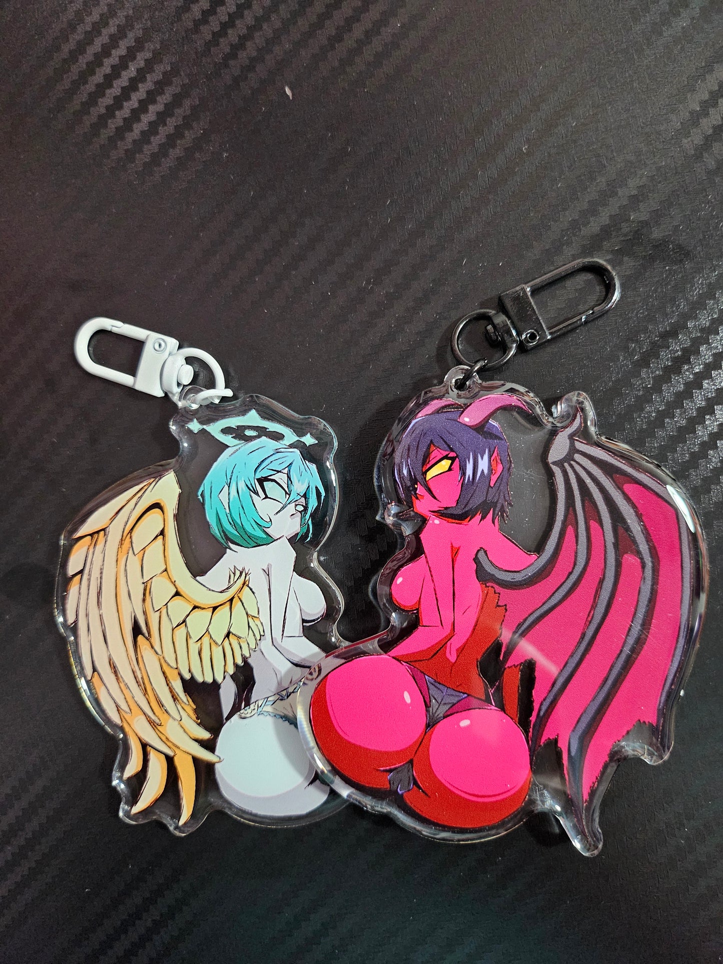 Thicc Waifus Angel and Devil Double Sided Acrylic Keychains (Limited Supply)
