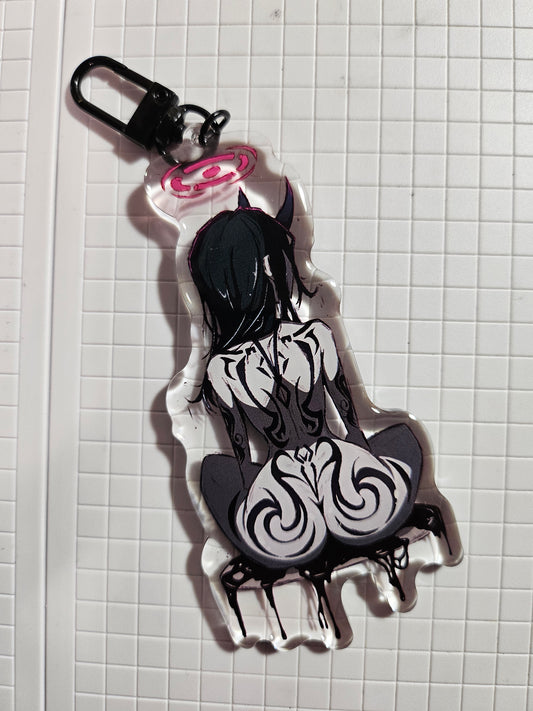 Ink Demon Succubus Thicc Tattooed Spooky Horror Waifu Double Sided Acrylic Keychains (Limited Supply)