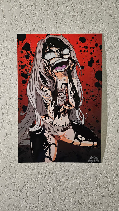 Slime Covered Anime Waifu Fox Girl HoloFox Horror High Quality 11" x 17" Glossy Print