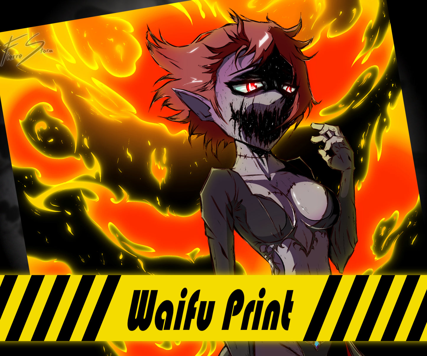 Thicc Tattooed Heart Broken Waifu On Valentines Day High Quality 11" x 17" Glossy Photo Paper Print
