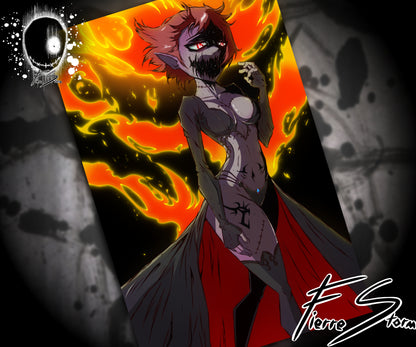 Thicc Tattooed Heart Broken Waifu On Valentines Day High Quality 11" x 17" Glossy Photo Paper Print