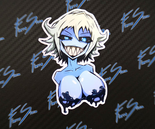 Ghost Mindy Spooky Spicy Anime Oppai Slime Horror High Quality Vinyl Glossy Sticker 3" x 4"