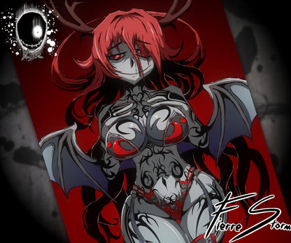 Horror Waifu Tattooed Thicc Valentine Cryptid Succubus High Quality 11" x 17" Glossy Photo Paper Print