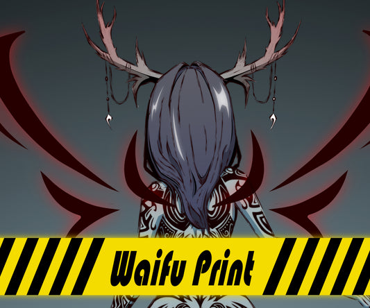 Horror Waifu Tattooed Thicc Cryptid Wendigo High Quality 11" x 17" Glossy Photo Paper Print
