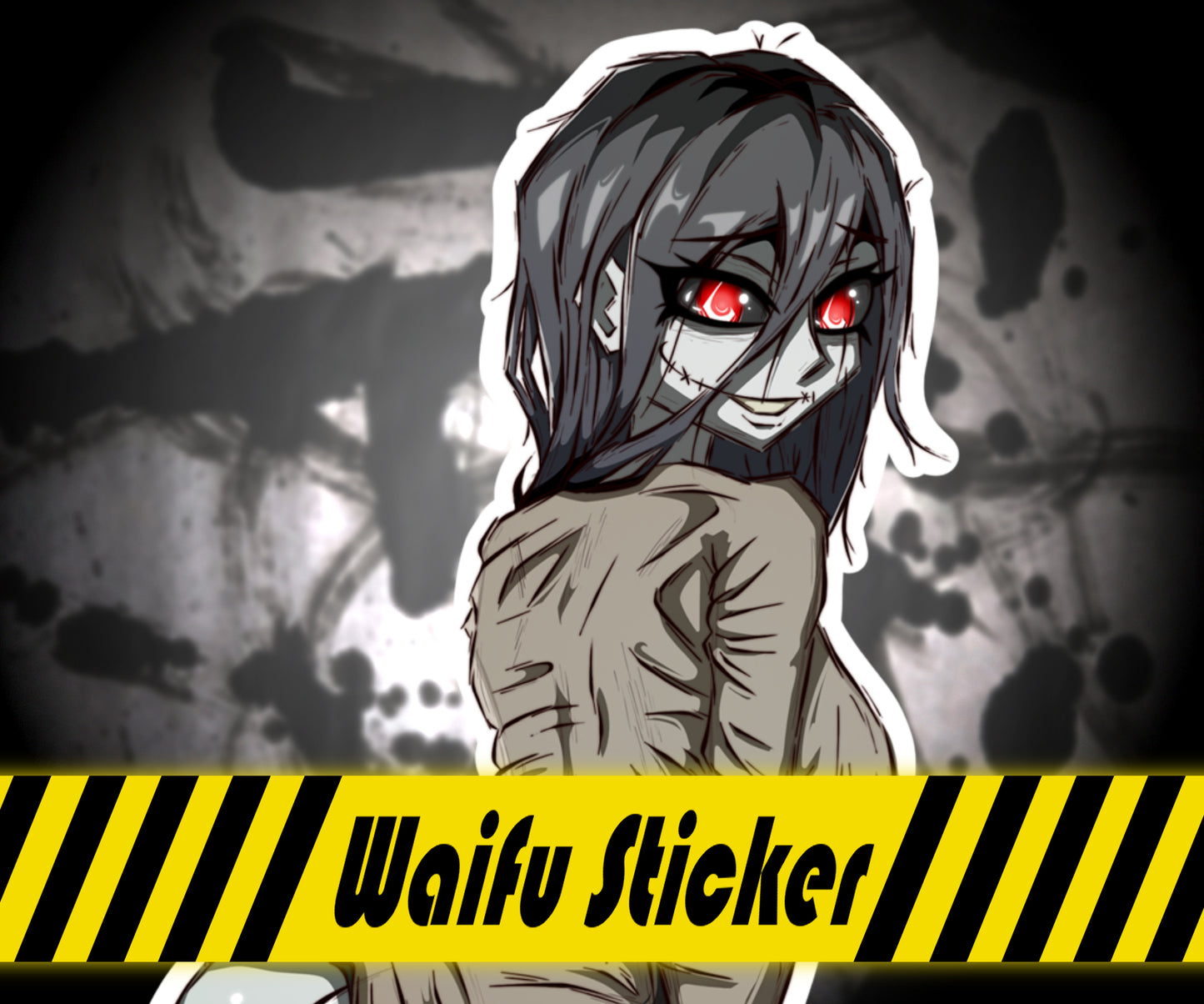 Thicc TV Ghost Ghostly Times Anime Oppai High Quality Vinyl Glossy Stickers 3" x 4"