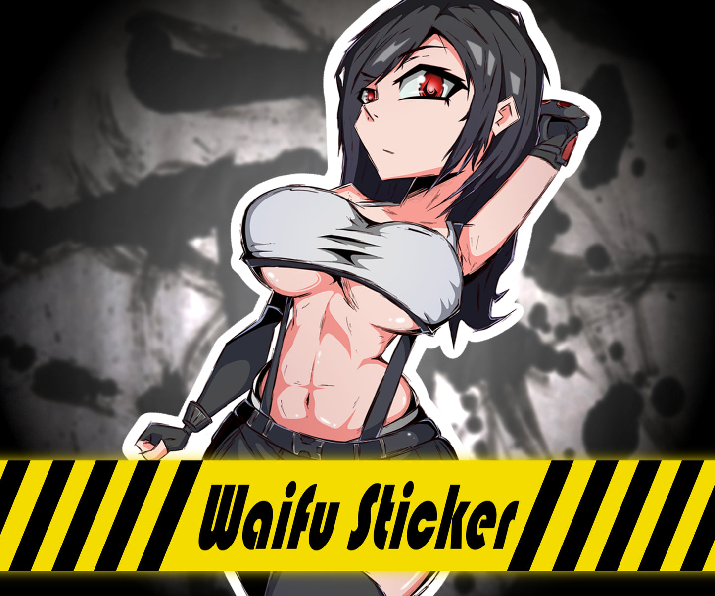Thicc Videogame Fantasy Waifu Tifa Lockhart Vinyl Glossy Stickers 5" x 2.5"