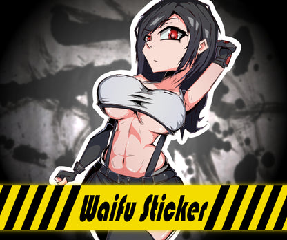 Thicc Videogame Fantasy Waifu Tifa Lockhart Vinyl Glossy Stickers 5" x 2.5"