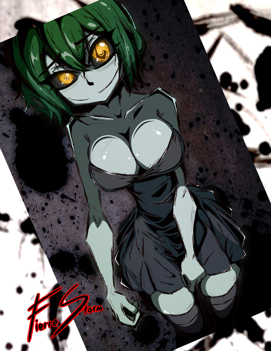 Halloween Waifu Slime Core Cursed Ghost Oppai High Quality Glossy Print 11" x 17"