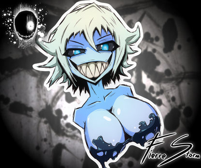 Ghost Mindy Spooky Spicy Anime Oppai Slime Horror High Quality Vinyl Glossy Sticker 3" x 4"
