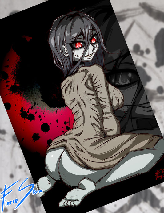 Thicc TV Ghost Ghostly Times Anime Oppai High Quality Glossy Print 11" x 17"