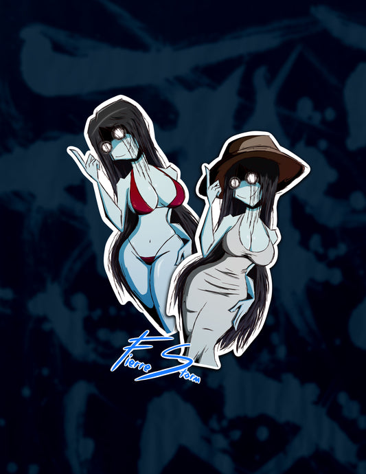 Urban Legend Hachisakusama Spooky Spicy Ghost Anime Oppai Horror High Quality Glossy Vinyl Sticker Paper 2.1" x 5"