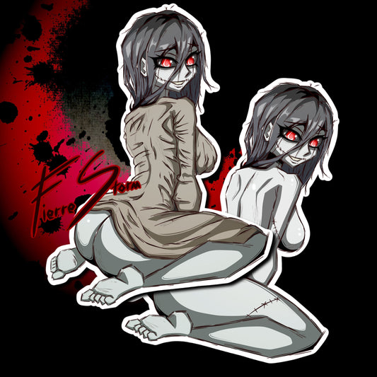 Thicc TV Ghost Ghostly Times Anime Oppai High Quality Vinyl Glossy Stickers 3" x 4"