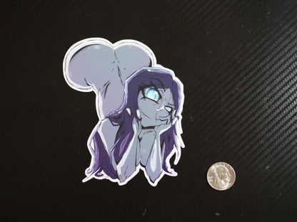 Thicc TV Ghost Waifu Spooky Scary Ghoul Vinyl Glossy Stickers
