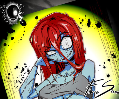 Nightmarish Rag Doll Waifu Of Halloween Town High Quality 11" x 17" Glossy Print