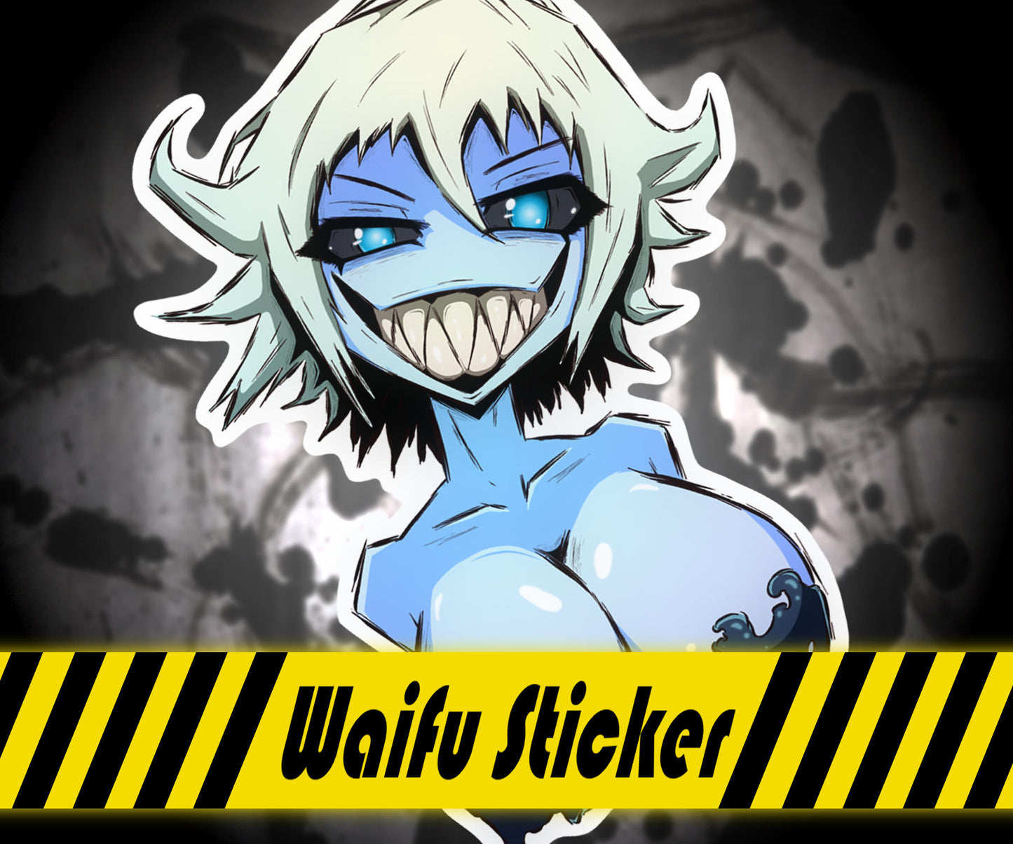 Ghost Mindy Spooky Spicy Anime Oppai Slime Horror High Quality Vinyl Glossy Sticker 3" x 4"