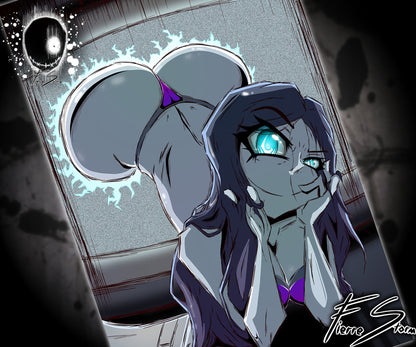 Thicc TV Ghost Waifu Spooky Scary Ghoul High Quality Glossy Print 11" x 17"
