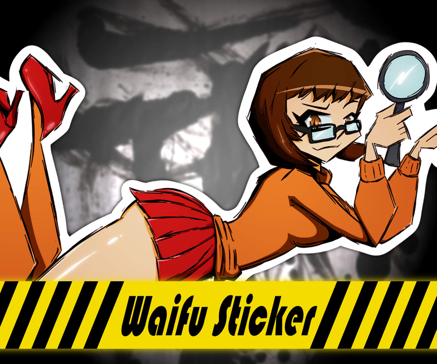 Thicc Waifu Detective Velma We Got A Mystery High Quality Glossy Stickers 4" x 3.3"