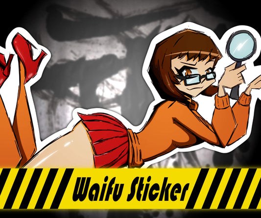 Thicc Waifu Detective Velma We Got A Mystery High Quality Glossy Stickers 4" x 3.3"