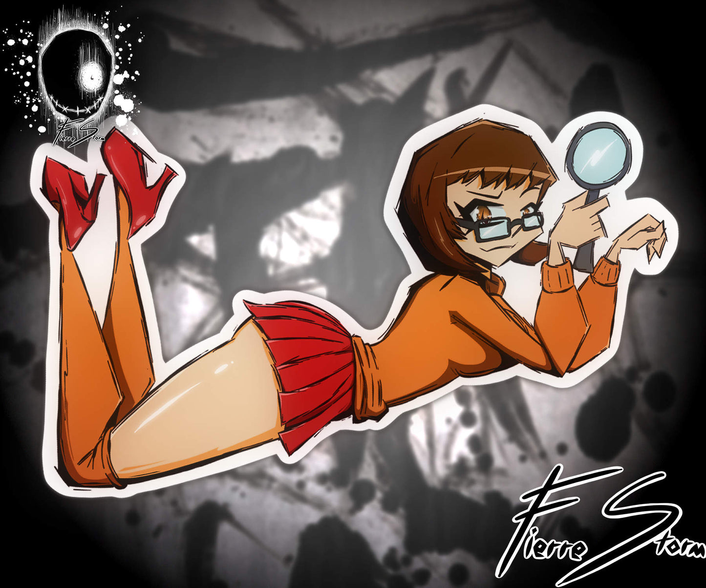 Thicc Waifu Detective Velma We Got A Mystery High Quality Glossy Stickers 4" x 3.3"