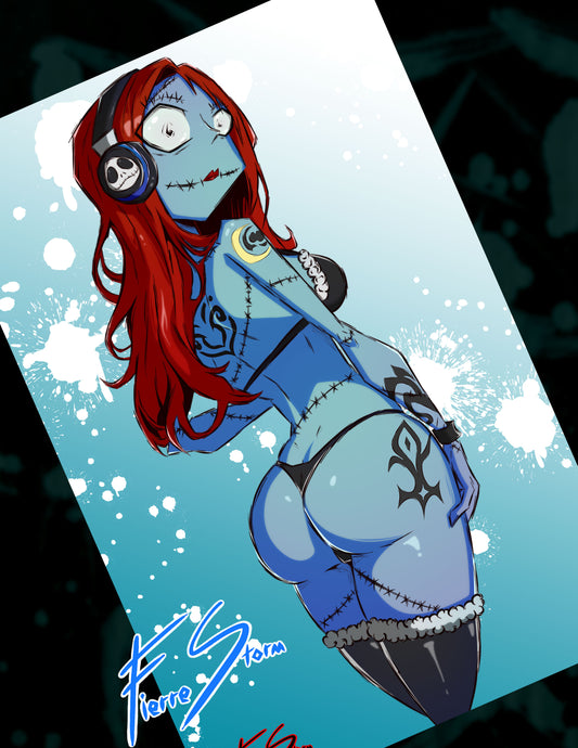 Nightmare Before Christmas Tattooed Sally High Quality Glossy Print 11" x 17"